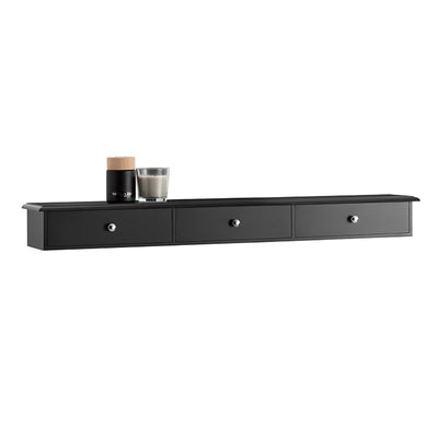 SoBuy | Scaffale sospeso | Cassettiera a muro | Pensile | Mensola a muro | Nero | FRG43-L-SCH