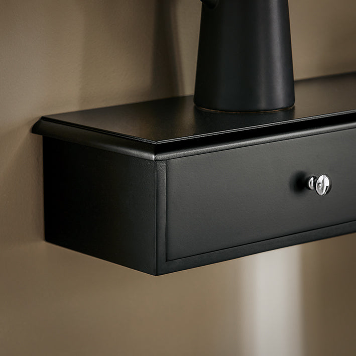 Prévente | SoBuy | Étagère flottante | Tiroir mural | Armoire suspendue | Étagère murale | Noir | FRG43-L-SCH