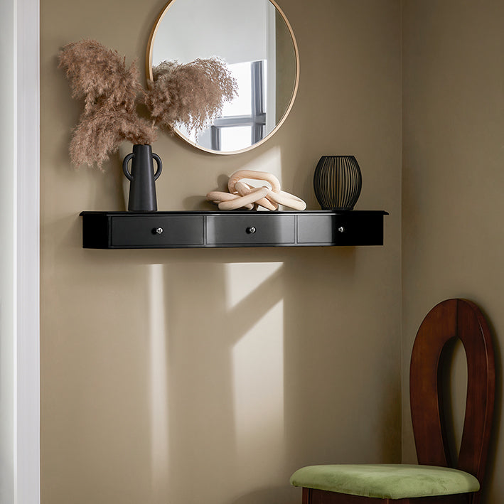 Prévente | SoBuy | Étagère flottante | Tiroir mural | Armoire suspendue | Étagère murale | Noir | FRG43-L-SCH