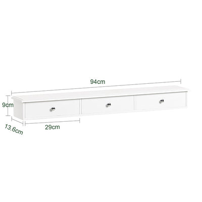 SoBuy | Étagère flottante | Tiroir mural | Étagère murale blanche | FRG43-L-W