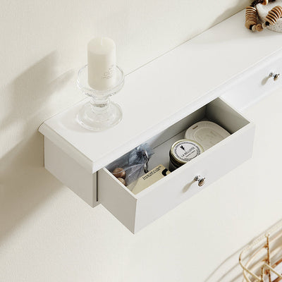SoBuy | Étagère flottante | Tiroir mural | Étagère murale blanche | FRG43-L-W