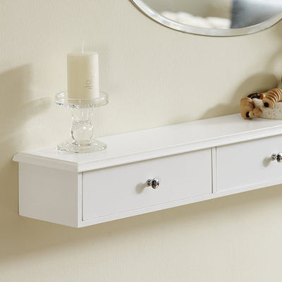 SoBuy | Étagère flottante | Tiroir mural | Étagère murale blanche | FRG43-L-W