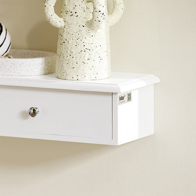 SoBuy | Étagère flottante | Tiroir mural | Étagère murale blanche | FRG43-L-W
