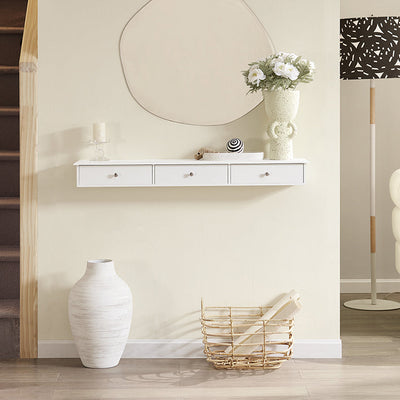 SoBuy | Étagère flottante | Tiroir mural | Étagère murale blanche | FRG43-L-W