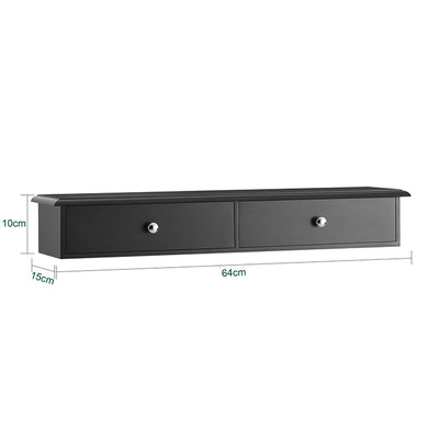 SoBuy | Mensola sospesa | Armadietto da parete | Cassetto sospeso | Scaffale a muro | Nero | FRG43-SCH