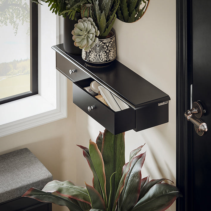 Vorverkauf | SoBuy | Schweberegal | Wandschrank | Hängeschublade | Wandregal | Schwarz | FRG43-SCH