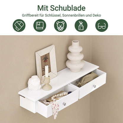 Vorverkauf | SoBuy | Schweberegal | Hängeschublade | Wandregal Weiß | FRG43-W