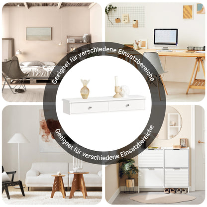 Vorverkauf | SoBuy | Schweberegal | Hängeschublade | Wandregal Weiß | FRG43-W