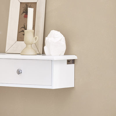 SoBuy | Étagère flottante | Tiroir suspendu | Étagère murale blanche | FRG43-W 