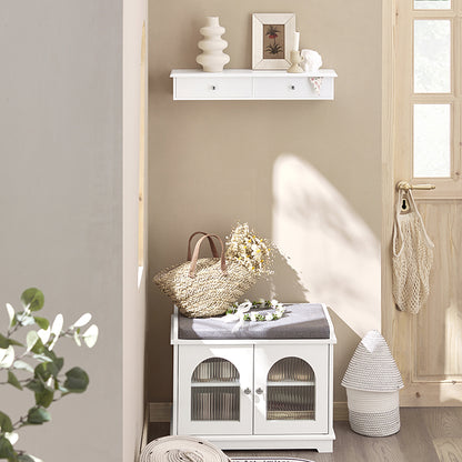 Vorverkauf | SoBuy | Schweberegal | Hängeschublade | Wandregal Weiß | FRG43-W