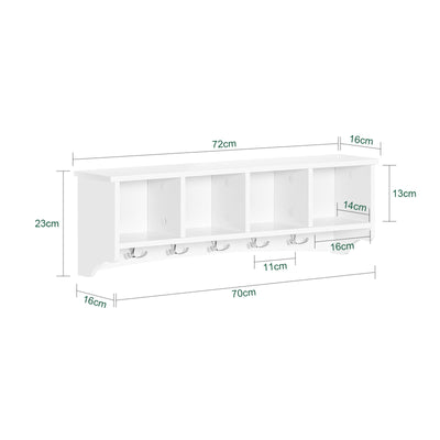 Prévente | SoBuy | Portemanteau mural | Étagère murale | Portemanteau de couloir blanc | FRG48-L-W
