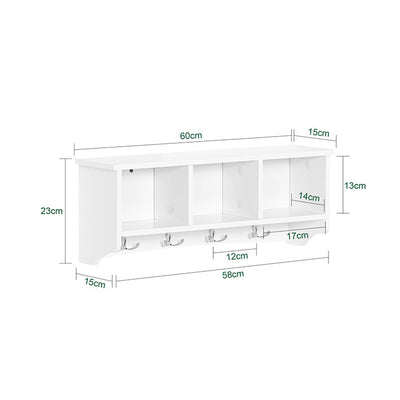 SoBuy | Portemanteau mural | Étagère murale | Portemanteau d'entrée Blanc | FRG48-W