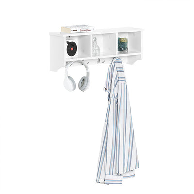 SoBuy | Portemanteau mural | Étagère murale | Portemanteau d'entrée Blanc | FRG48-W