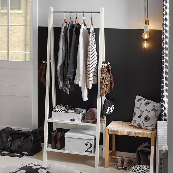 SoBuy | Porte-vêtements | Portant à vêtements | Tringle à vêtements blanc | FRG59-W
