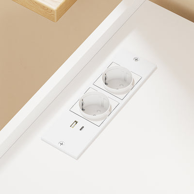 SoBuy Mikrowellenschrank mit 4-in-1-Ladestation für Küche Weiß FSB09-E-W