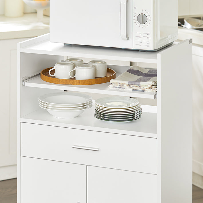 SoBuy | Küchenschrank | Mikrowellenschrank | Rollschrank Weiß | FSB09-W