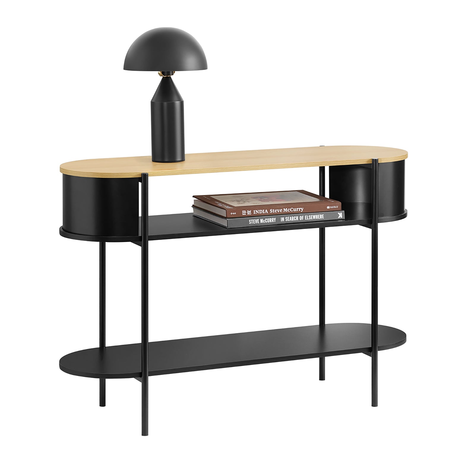 SoBuy | Console | Table d'entrée | Buffet étroit | Table basse | Avec compartiments de rangement | Noir | FSB102-SCH 