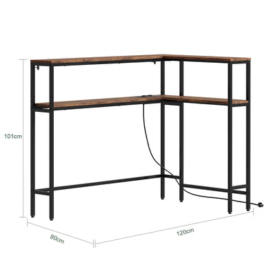 SoBuy Konsolentisch schmal 20 cm mit USB und Steckdose FSB105-E-N