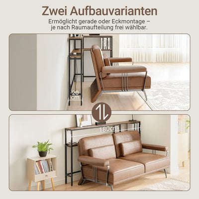 SoBuy Konsolentisch schmal 20 cm mit USB und Steckdose FSB105-E-N
