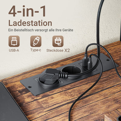 SoBuy Konsolentisch schmal 20 cm mit USB und Steckdose FSB105-E-N