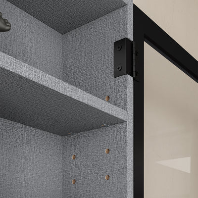 SoBuy | Wandschrank hängend schmal mit 2 Türen Dunkelgrau | FSB113-H-DG