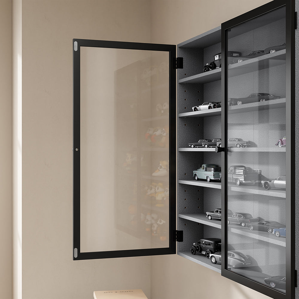 SoBuy | Wandschrank hängend schmal mit 2 Türen Dunkelgrau | FSB113-H-DG