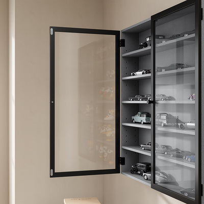 SoBuy | Wandschrank hängend schmal mit 2 Türen Dunkelgrau | FSB113-H-DG