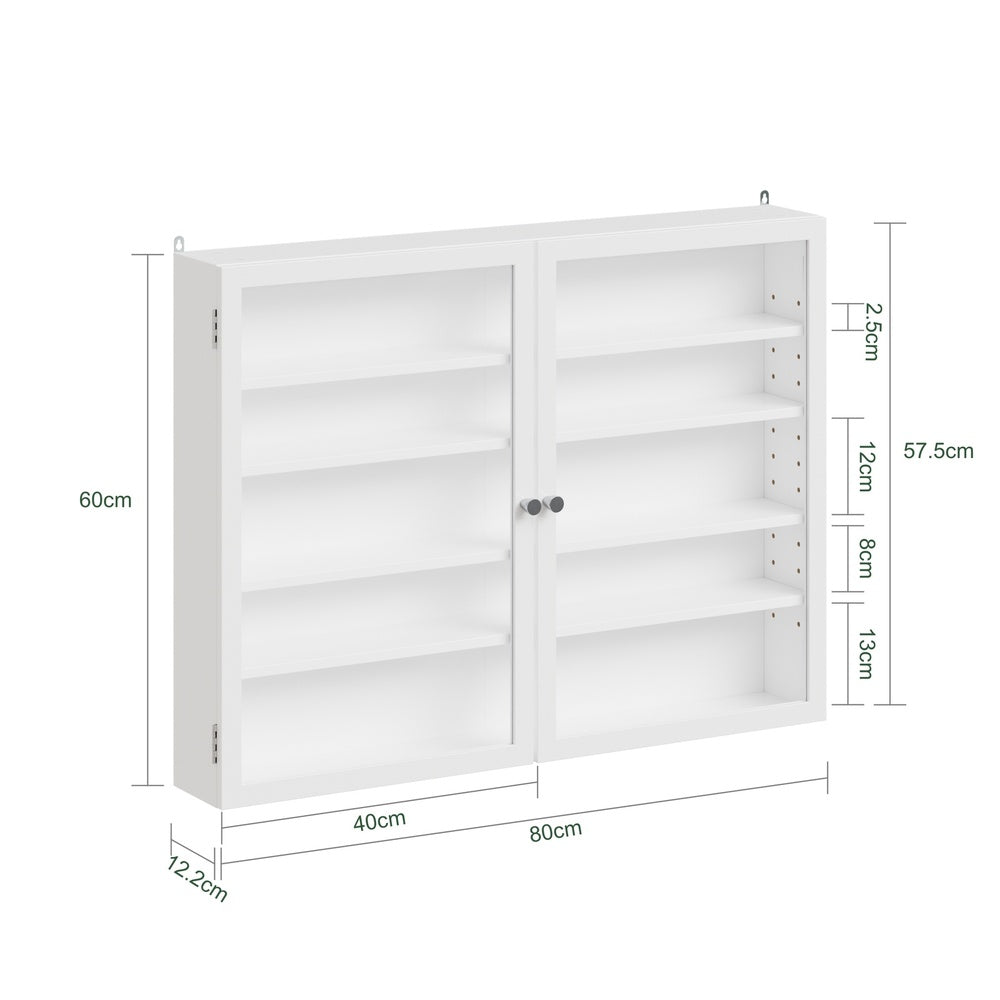 SoBuy | Hängevitrine Weiß Schmal 12cm Tief | FSB113-W