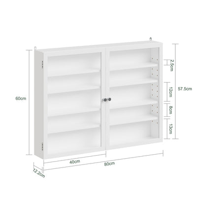 SoBuy | Hängevitrine Weiß Schmal 12cm Tief | FSB113-W