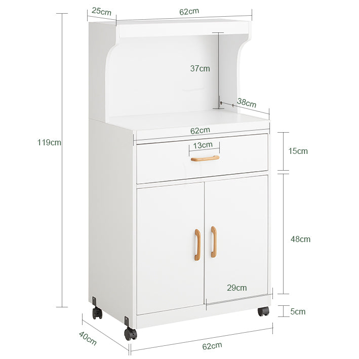 SoBuy | Meuble micro-ondes | Meuble de cuisine | Commode de cuisine blanche | FSB12-W 