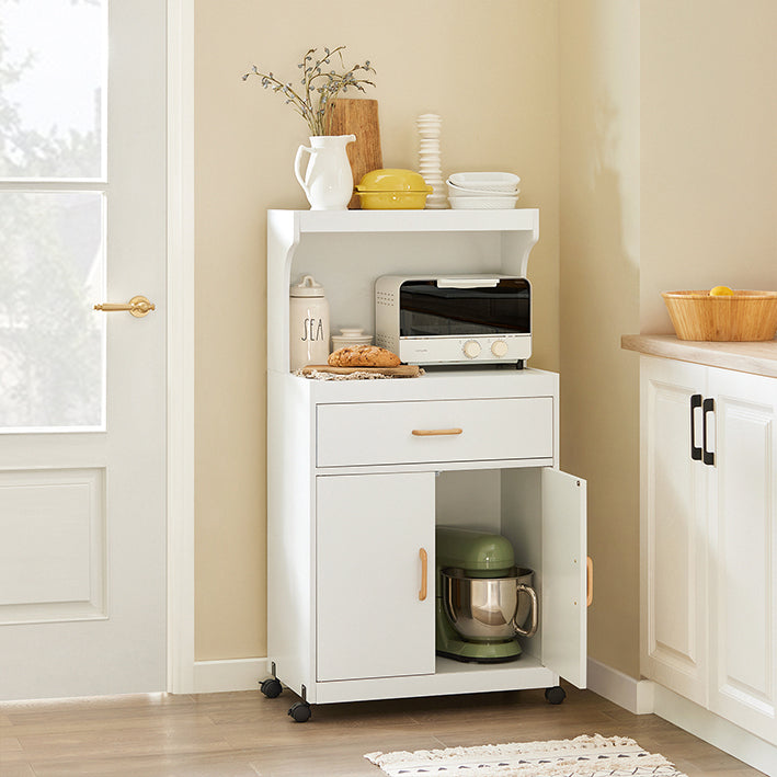 SoBuy | Meuble micro-ondes | Meuble de cuisine | Commode de cuisine blanche | FSB12-W 