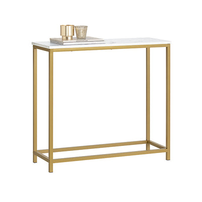 SoBuy | Consolle con struttura in metallo dorato | Tavolo da ingresso | Credenza | FSB29-G