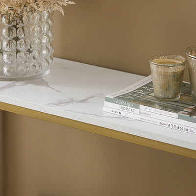 SoBuy | Console avec structure en métal doré | Table d'entrée | Buffet | FSB29-G 