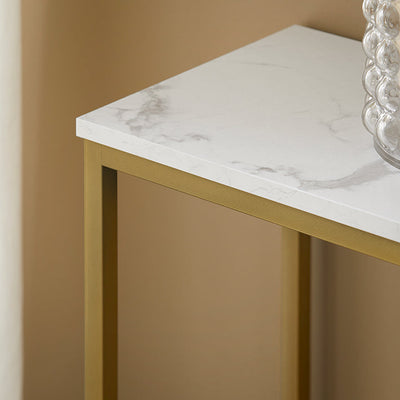 SoBuy | Consolle con struttura in metallo dorato | Tavolo da ingresso | Credenza | FSB29-G