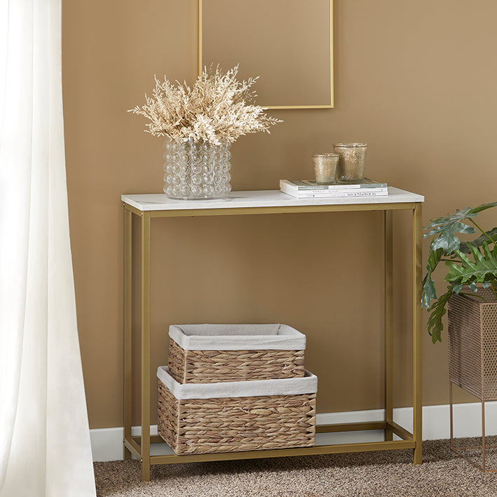 SoBuy | Consolle con struttura in metallo dorato | Tavolo da ingresso | Credenza | FSB29-G
