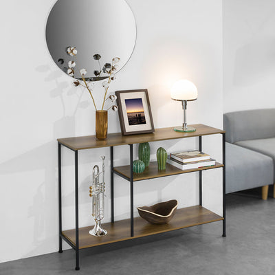 SoBuy | Consolle con 3 Ripiani | Tavolino da Ingresso | Credenza in Metallo | FSB35-PF