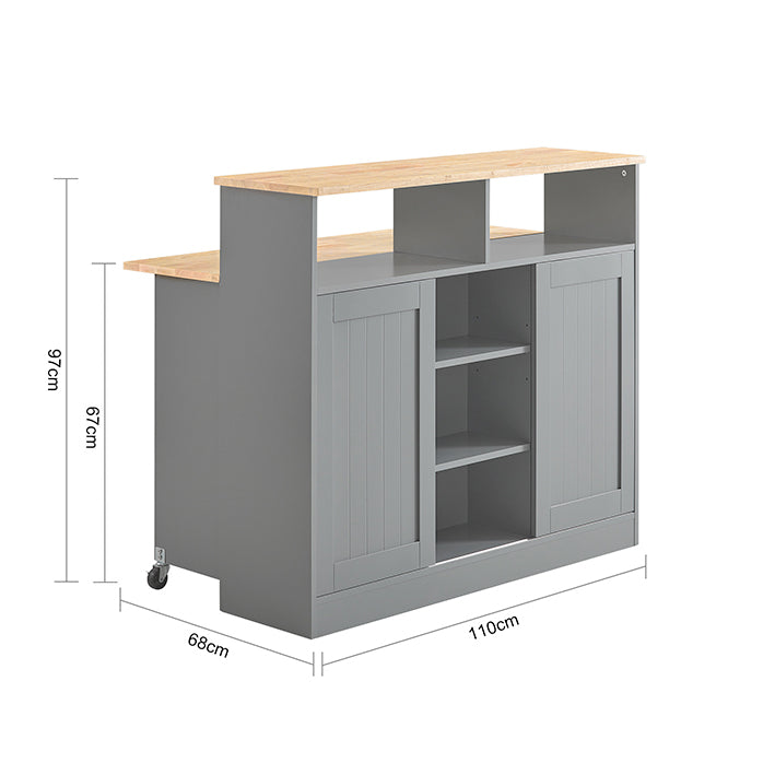 SoBuy | Madia con ante scorrevoli | Credenza da cucina | Cassettiera grigio chiaro | FSB36-HG