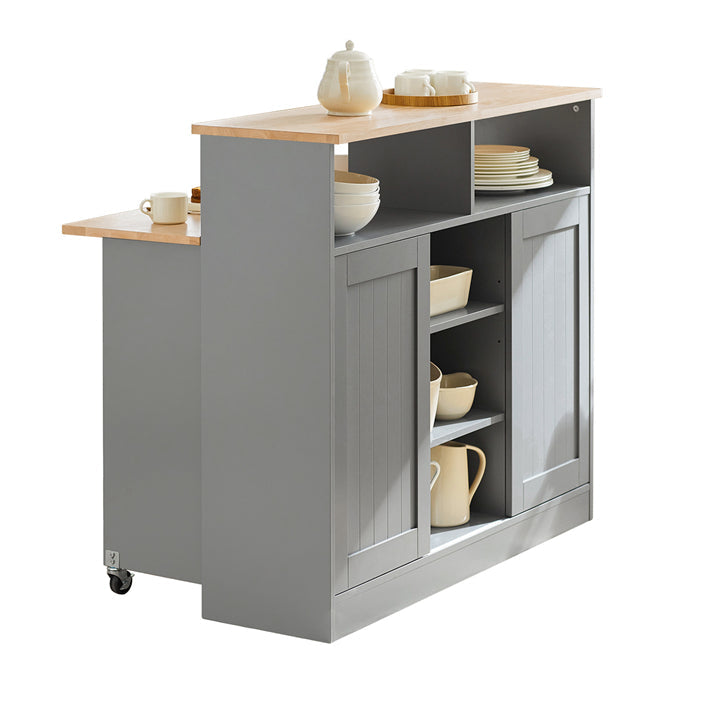 SoBuy | Madia con ante scorrevoli | Credenza da cucina | Cassettiera grigio chiaro | FSB36-HG