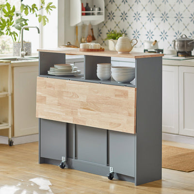 SoBuy | Madia con ante scorrevoli | Credenza da cucina | Cassettiera grigio chiaro | FSB36-HG