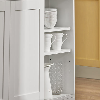 SoBuy | Buffet à portes coulissantes | Îlot de cuisine | Commode | Blanc | FSB36-WN