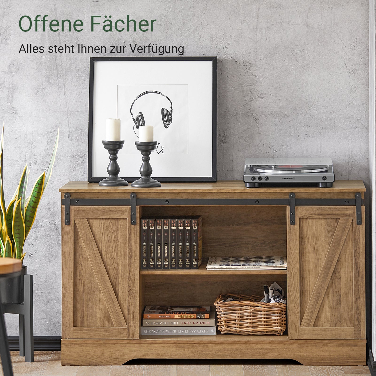 SoBuy | Credenza con anta scorrevole | Cassettiera | Mobile TV | Mobile da ingresso | FSB60-BR