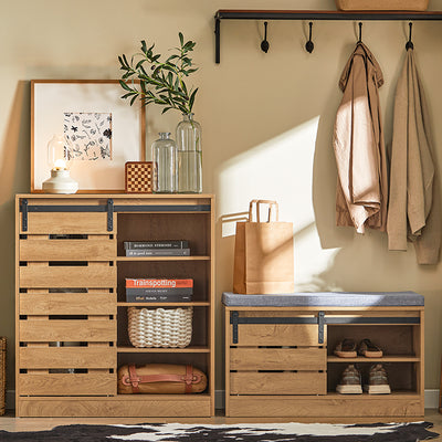 SoBuy | Buffet à porte coulissante | Commode | Meuble à chaussures | Meuble d'entrée | FSB65-N