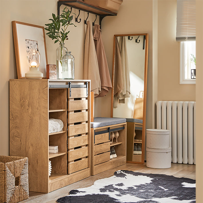 SoBuy | Buffet à porte coulissante | Commode | Meuble à chaussures | Meuble d'entrée | FSB65-N