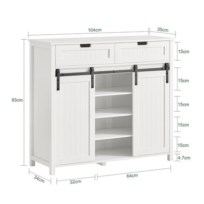 SoBuy | Credenza da Cucina | Sideboard | Mobile da Ingresso | Cassettiera | FSB74-W