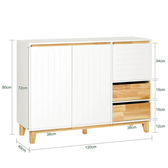 SoBuy | Armadietto da Cucina | Credenza | Mobiletto per Ingresso | Cassettiera | Mobile TV | FSB75-WN
