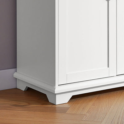 SoBuy | Credenza da cucina con ante in vetro | Armadio alto | Mobile dispensa | Buffet | Bianco | FSB76-W