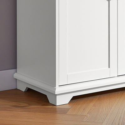 SoBuy | Meuble de cuisine avec porte vitrée | Armoire haute | Meuble de rangement | Buffet | Blanc | FSB76-W