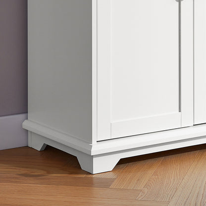 SoBuy | Meuble de cuisine avec porte vitrée | Armoire haute | Meuble de rangement | Buffet | Blanc | FSB76-W