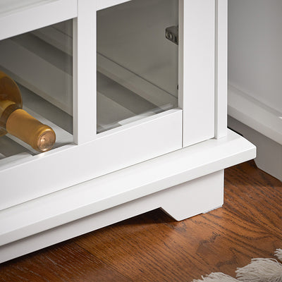 SoBuy | Meuble de cuisine avec porte vitrée | Buffet | Console | Blanc | FSB77-W