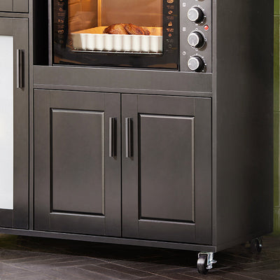 SoBuy | Carrello da cucina | Madia su ruote | Armadietto da cucina | Carrello di servizio | Nero | FSB78-SCH